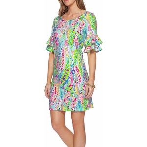 Lilly Pulitzer Lula Ruffle Sleeve Dress Size Small